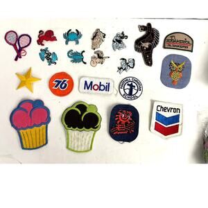 20 PC Assorted Sewing Applique Patches Iron on Sew On NEW Mixed Vintage
